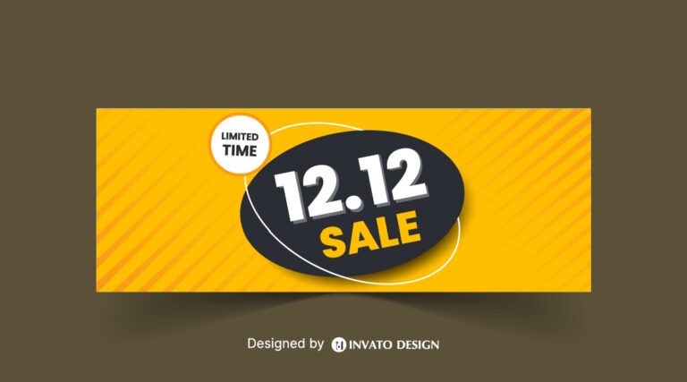 12.12 Sale Banner Vector, Free Shopping Day Background, Editable Sale Banner Design, Holiday Promotion Vector Template, 12.12 E-commerce Sale Design,