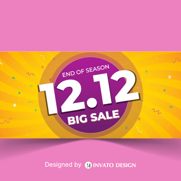 12.12 Sale Banner Vector, Free Shopping Day Background, Editable Sale Banner Design, Holiday Promotion Vector Template, 12.12 E-commerce Sale Design,