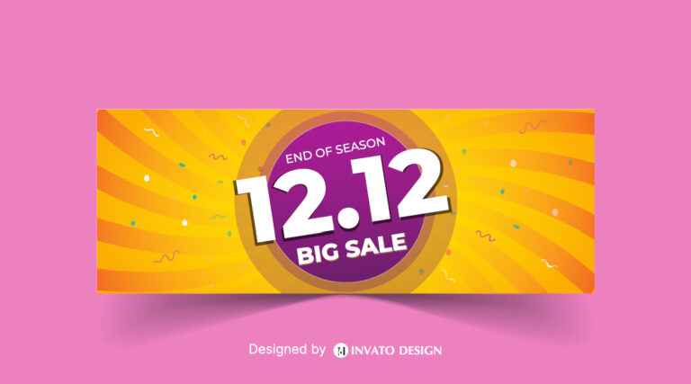 12.12 Sale Banner Vector, Free Shopping Day Background, Editable Sale Banner Design, Holiday Promotion Vector Template, 12.12 E-commerce Sale Design,