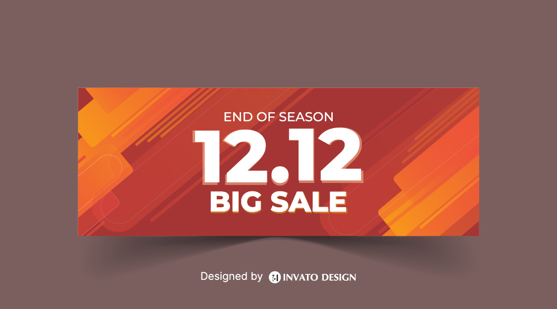 12.12 Sale Banner Vector, Free Shopping Day Background, Editable Sale Banner Design, Holiday Promotion Vector Template, 12.12 E-commerce Sale Design,