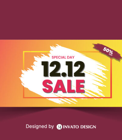 12.12 Sale Banner Vector, Free Shopping Day Background, Editable Sale Banner Design, Holiday Promotion Vector Template, 12.12 E-commerce Sale Design,