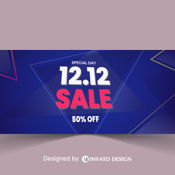 12.12 Sale Banner Vector, Free Shopping Day Background, Editable Sale Banner Design, Holiday Promotion Vector Template, 12.12 E-commerce Sale Design,