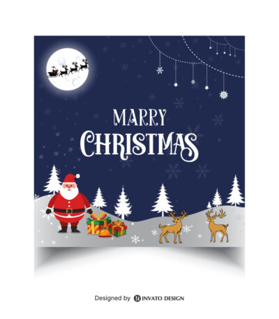 Free Christmas Social Media Template, Festive Holiday Post Design, Editable Christmas Vector Template, Christmas Marketing Post Design, Holiday Social Media Graphics,