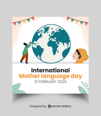 Free Mother Language Day Template, International Language Day Post Design, Editable Social Media Template, Linguistic Diversity Vector Design, Cultural Celebration Social Media Post,