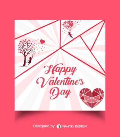 Free Valentine’s Day social media post template in vector format featuring romantic designs, customizable elements, and professional visuals for heartfelt messages