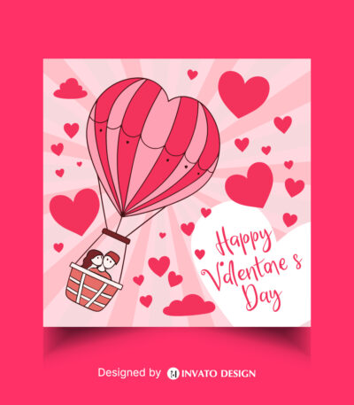 Free Valentine’s Day social media post template in vector format featuring romantic designs, customizable elements, and professional visuals for heartfelt messages