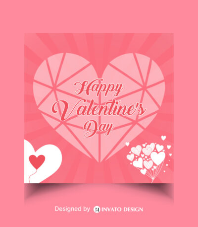 Free Valentine’s Day social media post template in vector format featuring romantic designs, customizable elements, and professional visuals for heartfelt messages