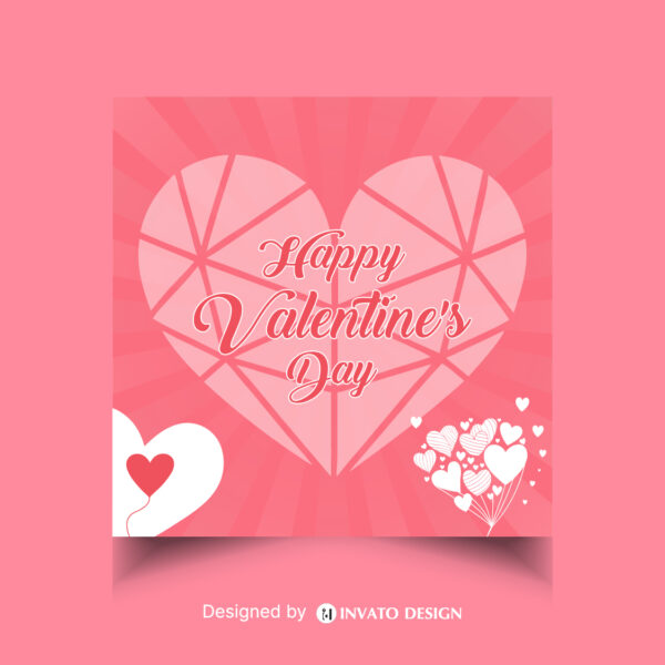 Free Valentine’s Day social media post template in vector format featuring romantic designs, customizable elements, and professional visuals for heartfelt messages