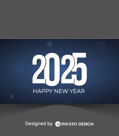 Free Happy New Year social media banner template with customizable festive design, perfect for promotions and holiday greetings.