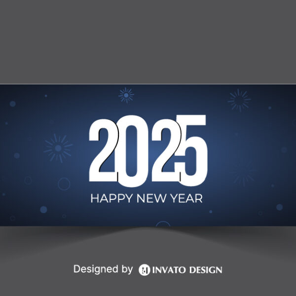 Free Happy New Year social media banner template with customizable festive design, perfect for promotions and holiday greetings.