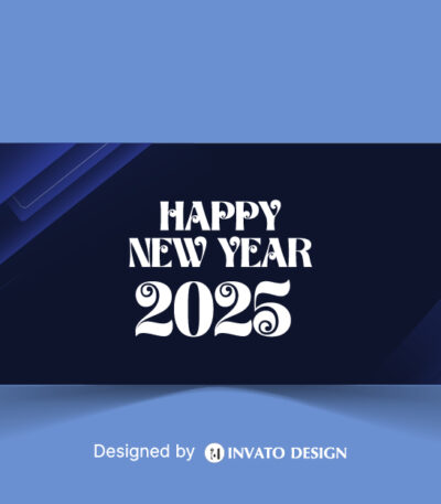 Free Happy New Year social media banner template with customizable festive design, perfect for promotions and holiday greetings.