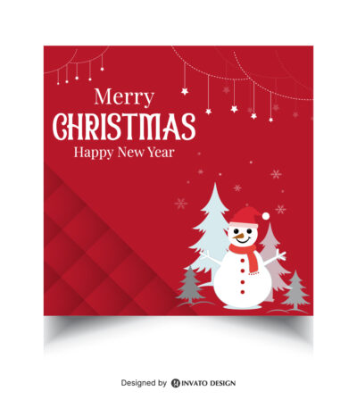 Free Christmas Social Media Template, Festive Holiday Post Design, Editable Christmas Vector Template, Christmas Marketing Post Design, Holiday Social Media Graphics,