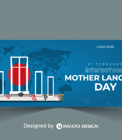 Editable Mother Language Day social media post template featuring vibrant colors, cultural elements, and customizable text, perfect for International Language Day