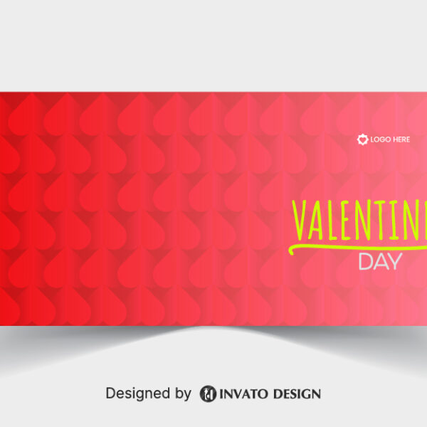 Free Valentine’s Day social media banner template in vector format featuring romantic designs, customizable text, and professional visuals for digital platforms