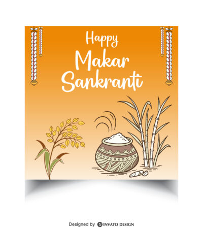 Free Makar Sankranti social media post template with vibrant kites, traditional designs, and festive colors in vector format