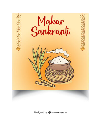 Free Makar Sankranti social media post template with vibrant kites, traditional designs, and festive colors in vector format