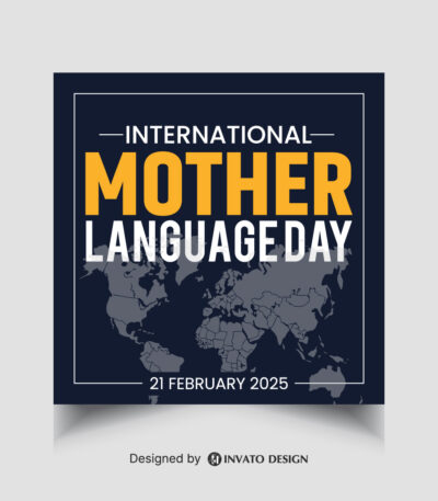 Free Mother Language Day Template, International Language Day Post Design, Editable Social Media Template, Linguistic Diversity Vector Design, Cultural Celebration Social Media Post,