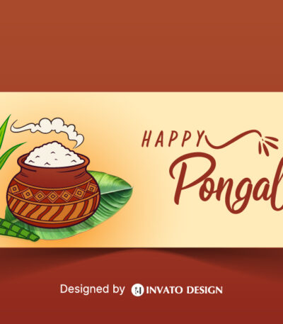 Free Pongal social media post template in vector format with vibrant colors, festive elements, and customizable layouts for professional visuals.