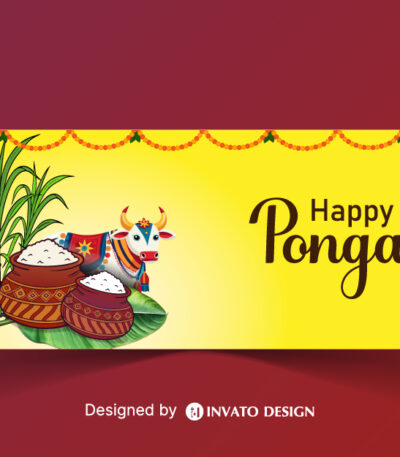 Free Pongal social media post template in vector format with vibrant colors, festive elements, and customizable layouts for professional visuals.