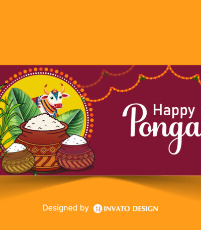 Free Pongal social media post template in vector format with vibrant colors, festive elements, and customizable layouts for professional visuals.