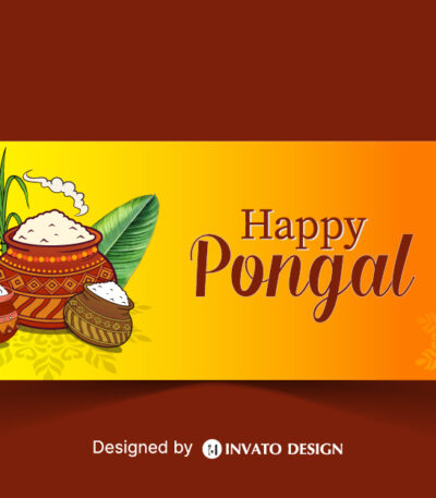 Free Pongal social media post template in vector format with vibrant colors, festive elements, and customizable layouts for professional visuals.