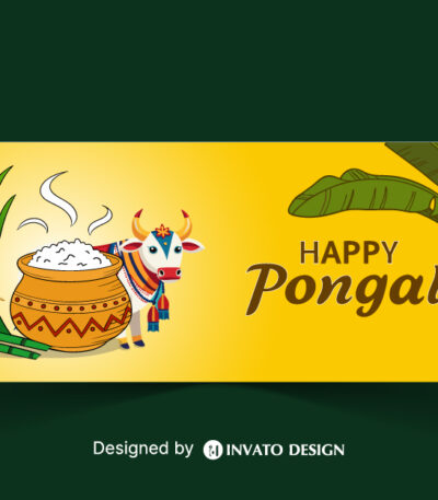 Free Pongal social media post template in vector format with vibrant colors, festive elements, and customizable layouts for professional visuals.