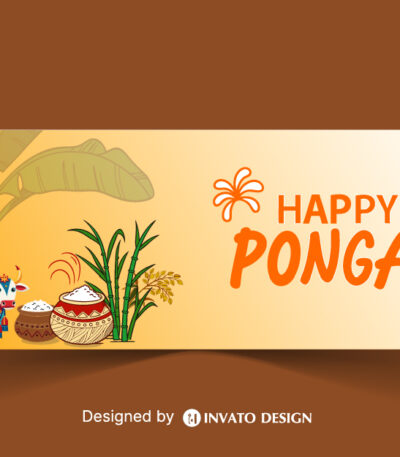 Free Pongal social media post template in vector format with vibrant colors, festive elements, and customizable layouts for professional visuals.