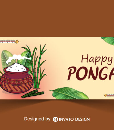 Free Pongal social media post template in vector format with vibrant colors, festive elements, and customizable layouts for professional visuals.