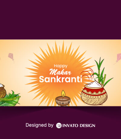 Free Pongal social media post template in vector format with vibrant colors, festive elements, and customizable layouts for professional visuals.