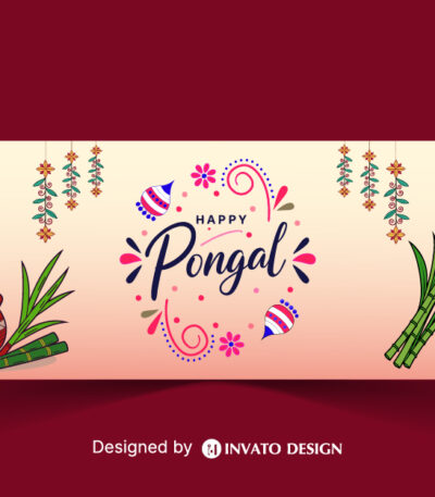 Free Pongal social media post template in vector format with vibrant colors, festive elements, and customizable layouts for professional visuals.