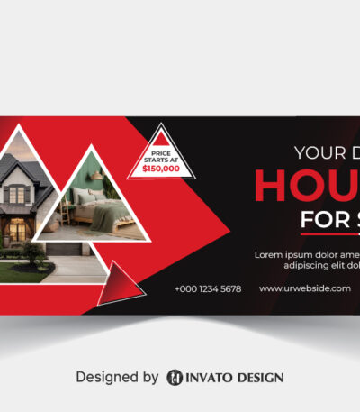 Free real estate social media banner design template in vector format, featuring modern layouts and professional branding elements.