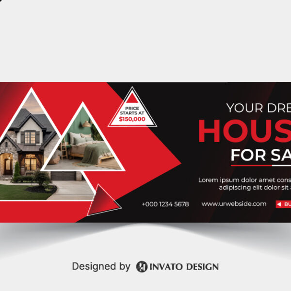 Free real estate social media banner design template in vector format, featuring modern layouts and professional branding elements.