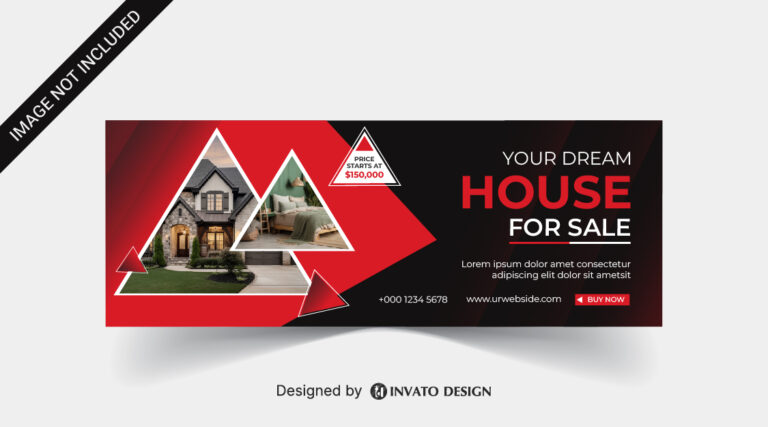 Free real estate social media banner design template in vector format, featuring modern layouts and professional branding elements.