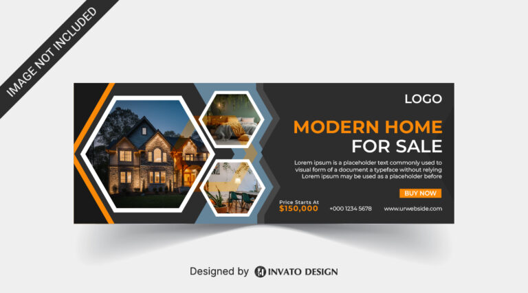 Free real estate social media banner design template in vector format, featuring modern layouts and professional branding elements.