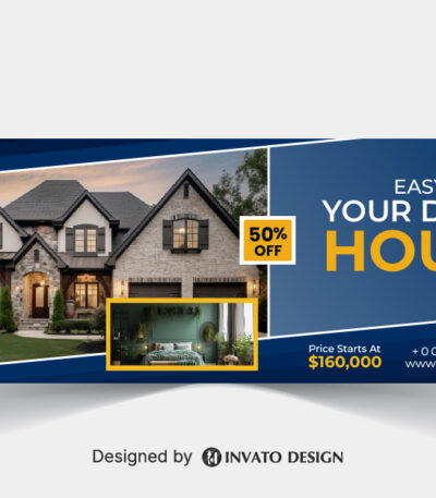 Free real estate social media banner design template in vector format, featuring modern layouts and professional branding elements.