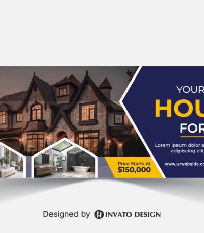 Free real estate social media banner design template in vector format, featuring modern layouts and professional branding elements.