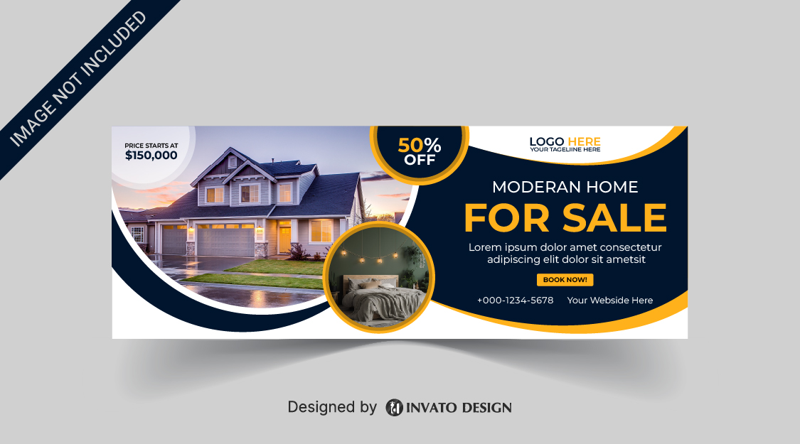 Free real estate social media Banner design template in vector format, featuring modern layouts and professional branding elements.