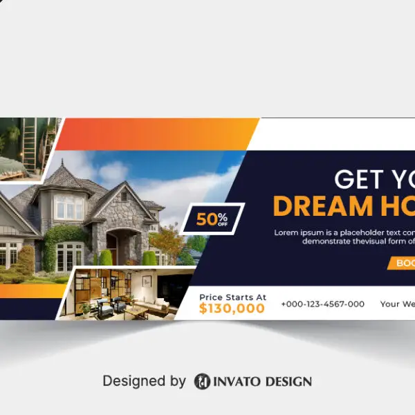 Free real estate social media banner design template in vector format, featuring modern layouts and professional branding elements.