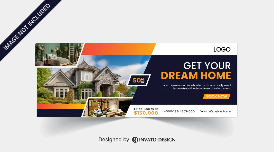 Free real estate social media banner design template in vector format, featuring modern layouts and professional branding elements.