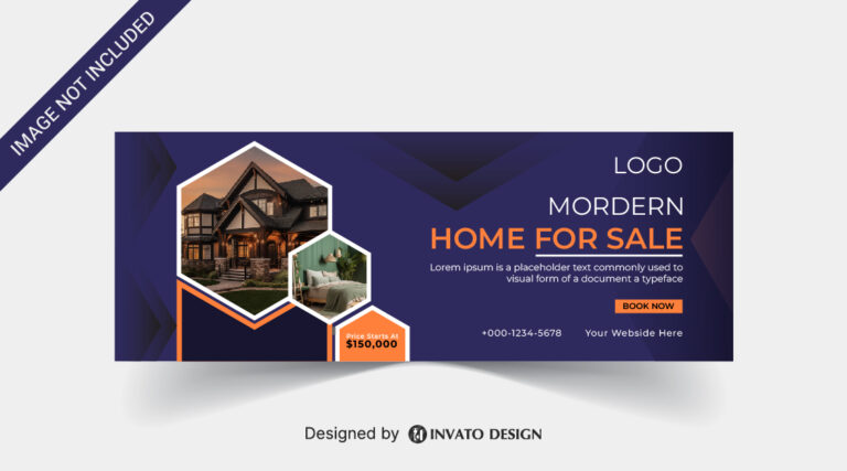 Free real estate social media banner design template in vector format, featuring modern layouts and professional branding elements.