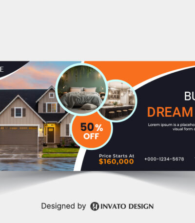 Free real estate social media banner design template in vector format, featuring modern layouts and professional branding elements.