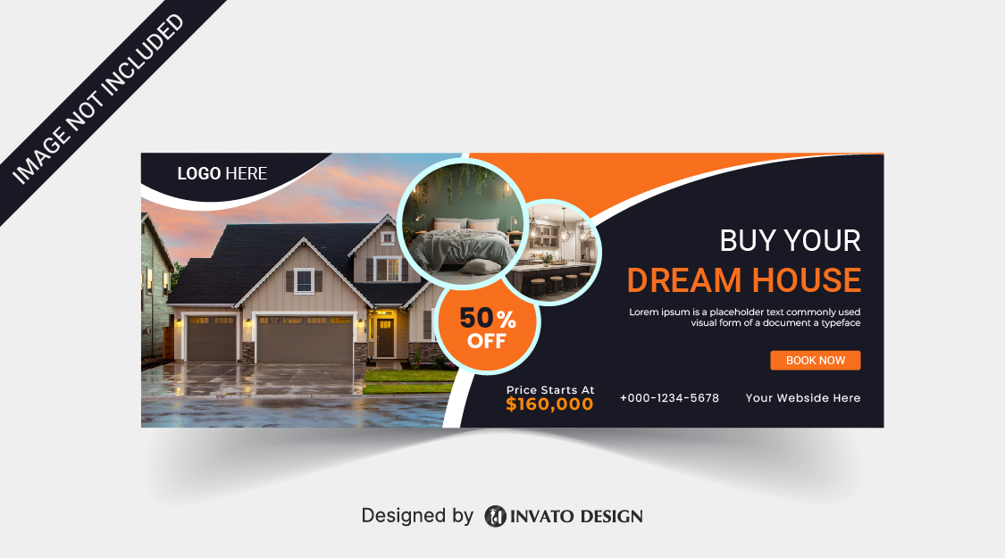 Free real estate social media banner design template in vector format, featuring modern layouts and professional branding elements.