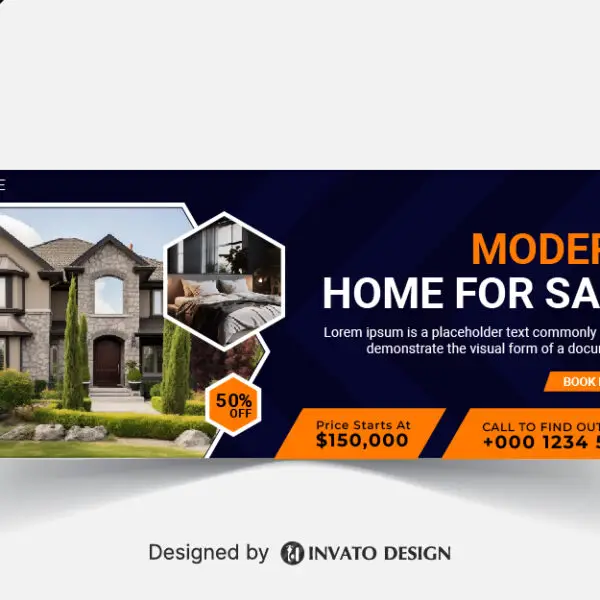 Free real estate social media banner design template in vector format, featuring modern layouts and professional branding elements.