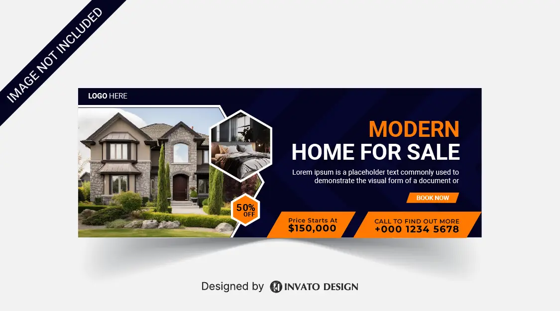 Free real estate social media banner design template in vector format, featuring modern layouts and professional branding elements.