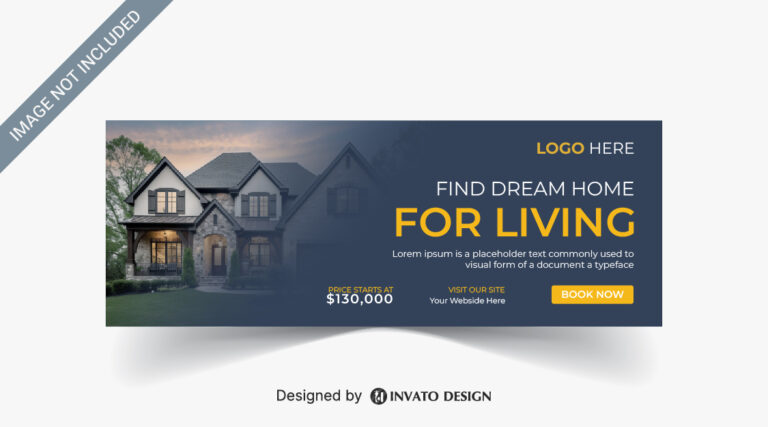 Free real estate social media banner design template in vector format, featuring modern layouts and professional branding elements.