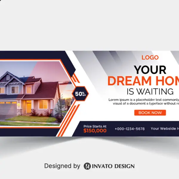 Free real estate social media banner design template in vector format, featuring modern layouts and professional branding elements.