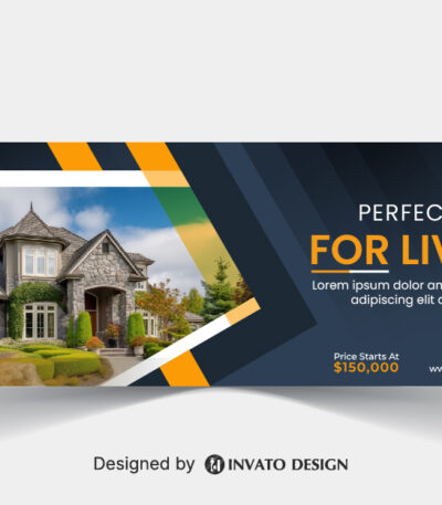 Free real estate social media banner design template in vector format, featuring modern layouts and professional branding elements.