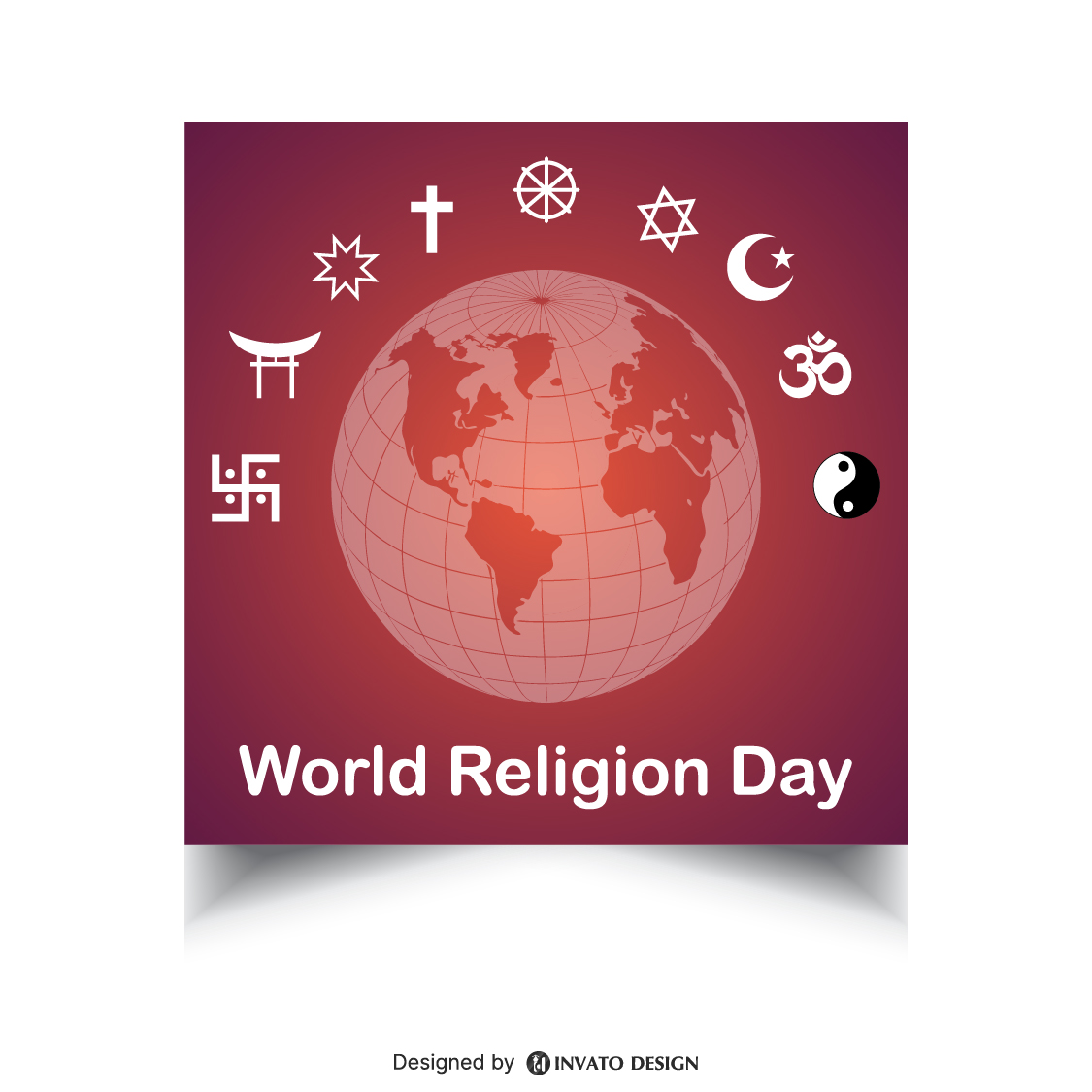 Free World Religion Day social media post template in vector format with harmonious designs, customizable colors, and professional visuals for promoting unity and peace