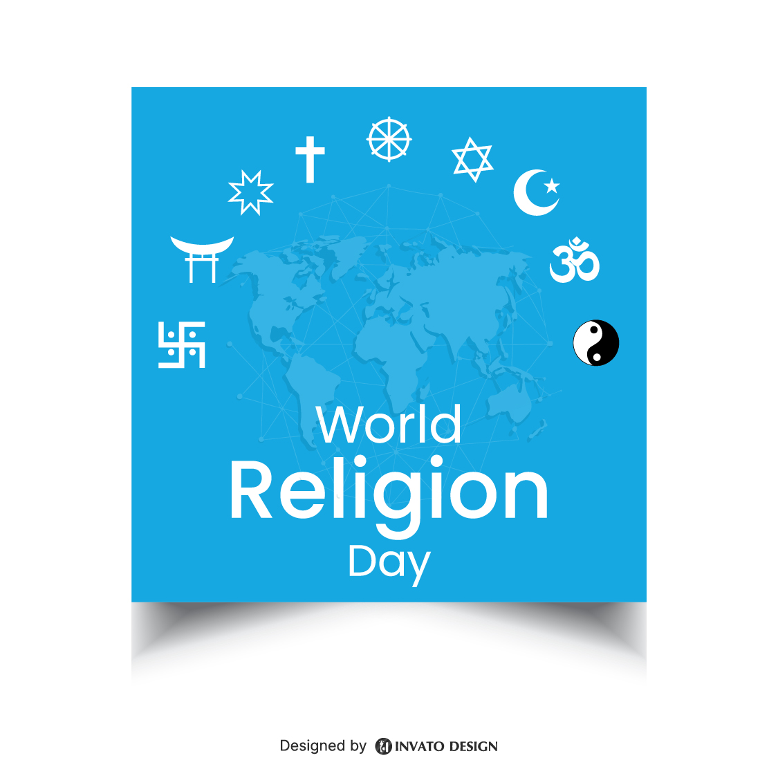 Free World Religion Day social media post template in vector format with harmonious designs, customizable colors, and professional visuals for promoting unity and peace