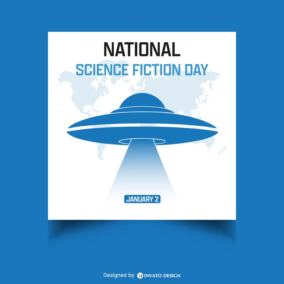 High-quality Science Fiction Day social media post template in vector format with customizable colors and layouts, ideal for professional visuals on any platform